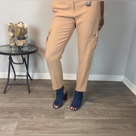 Express Ankle High Rise Paper-bag Pants - Picture 4 of 4